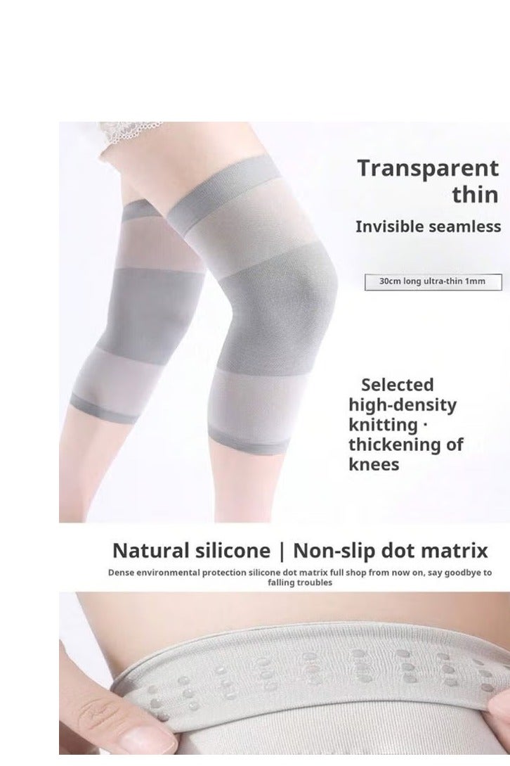 Loquat Bamboo Compression Knee Sleeves, Knee Brace, Knee Support,Bamboo Knee Cap, Knee Pad for Gym, Running, Basketball,Sports, Joint Pain Relief, Injury Recovery (Grey) - Image 3