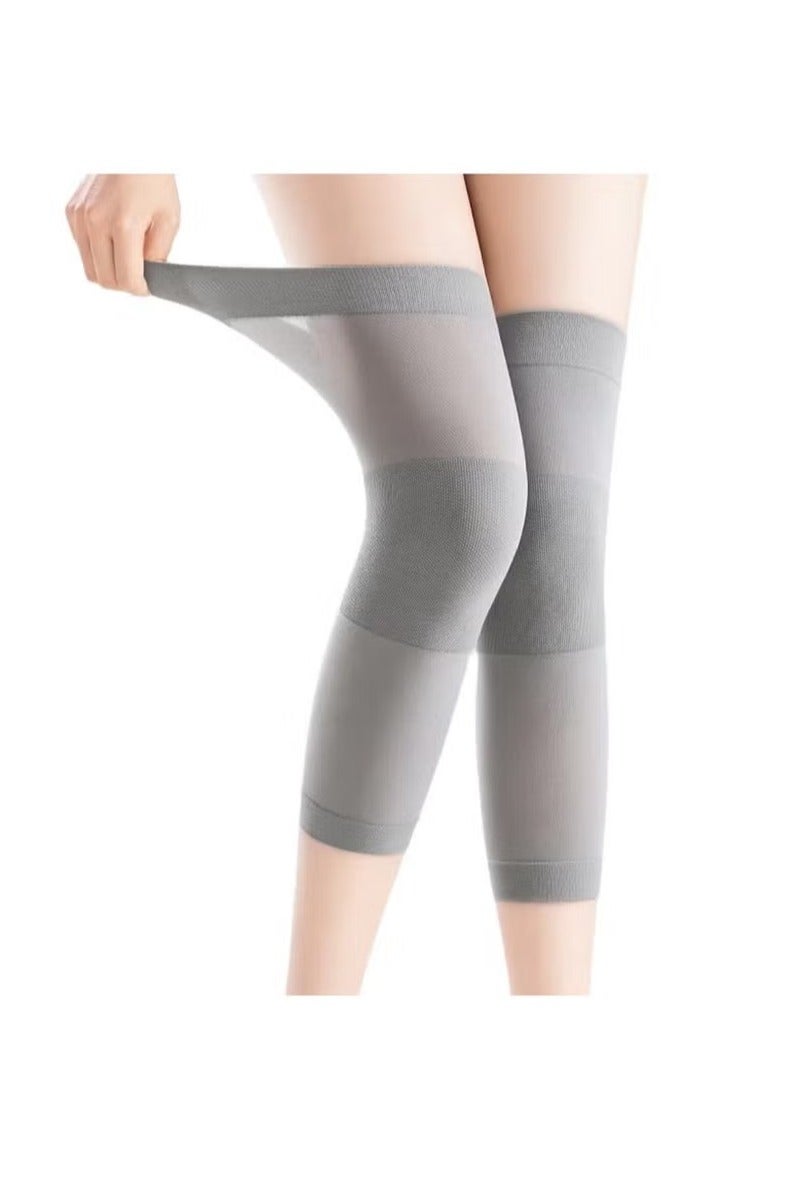 Loquat Bamboo Compression Knee Sleeves, Knee Brace, Knee Support,Bamboo Knee Cap, Knee Pad for Gym, Running, Basketball,Sports, Joint Pain Relief, Injury Recovery (Grey) - Image 2