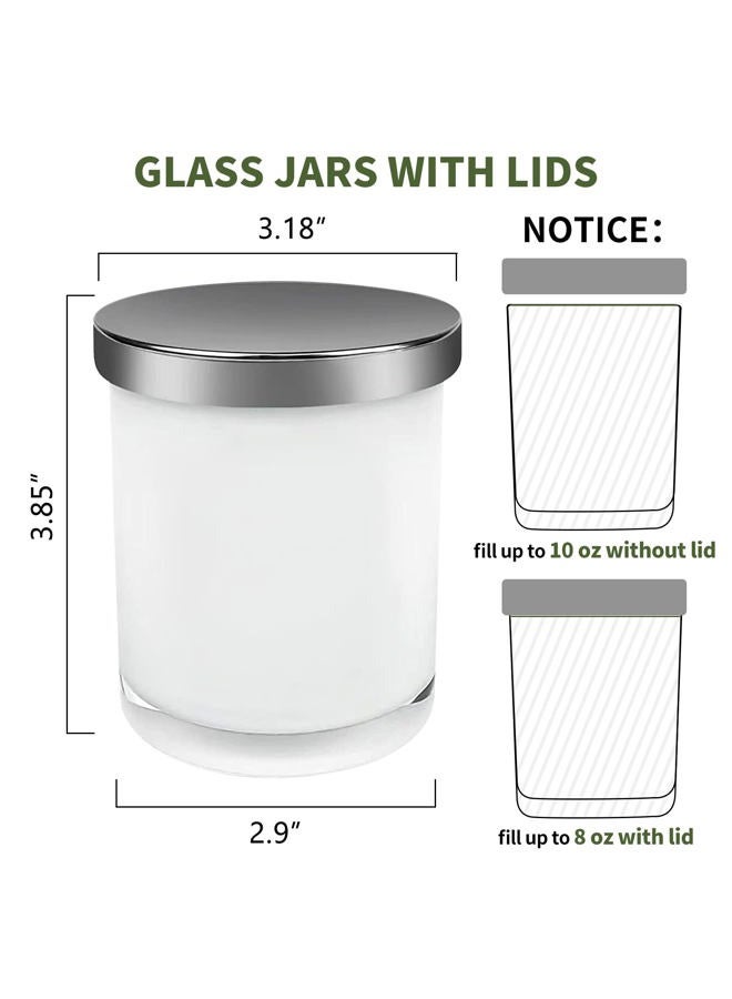 SUPMIND 12 Pack 10oz Glass Candle Jars with Lids and Sticky Labels, Empty Candle Jars for Making Candles Bulk Containers(Inner White) - Image 2
