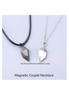 SYOSI Two Souls One Heart Pendant Necklaces for Couple, Wishing Stone Creative Magnet Couples Necklace  - Image 2