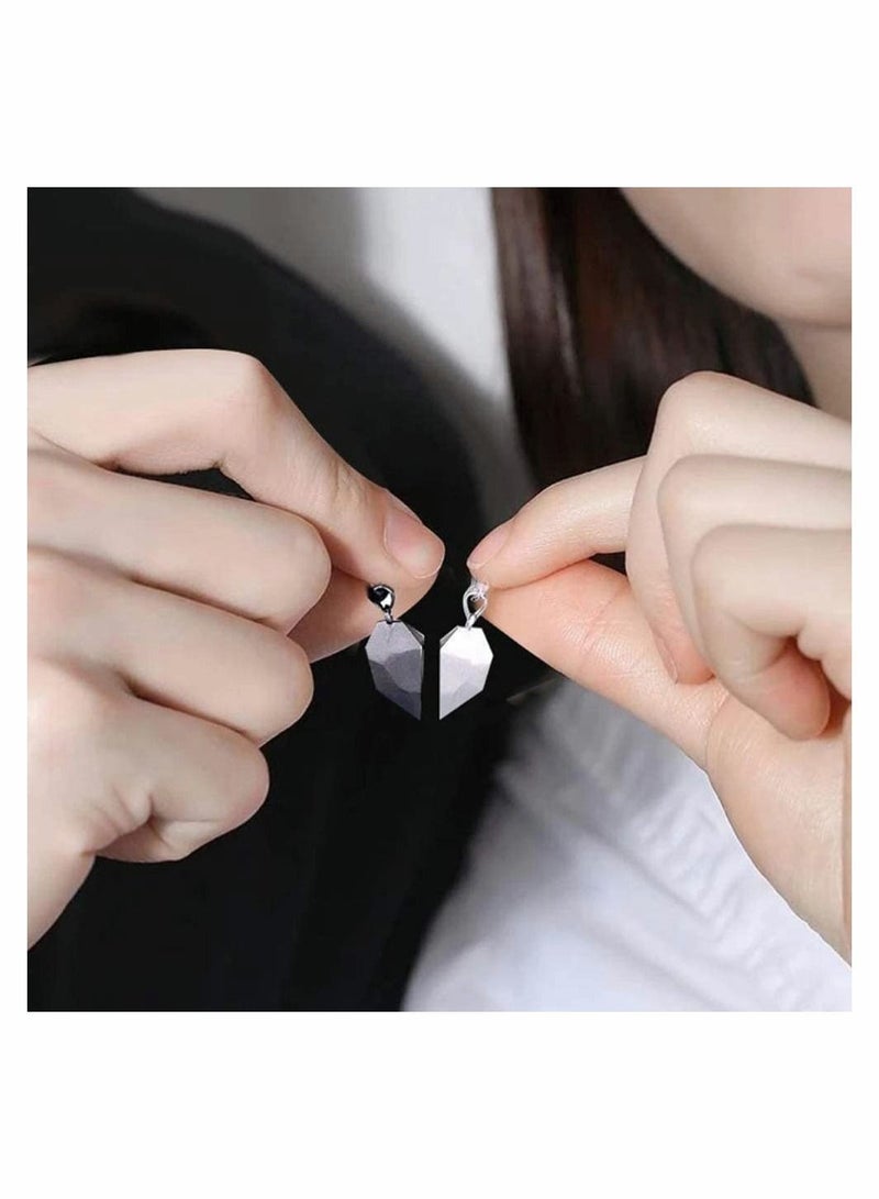 SYOSI Two Souls One Heart Pendant Necklaces for Couple, Wishing Stone Creative Magnet Couples Necklace  - Image 4