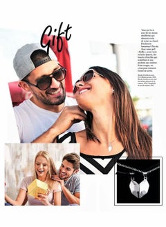 SYOSI Two Souls One Heart Pendant Necklaces for Couple, Wishing Stone Creative Magnet Couples Necklace  - Image 3