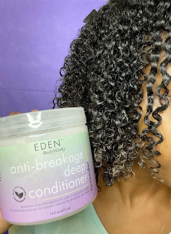 eden bodyworks Lavender Aloe Anti-Breakage Deep Conditioner (16 oz) - Hair Treatment to Strengthen & Enhance Hair Elasticity - Image 1
