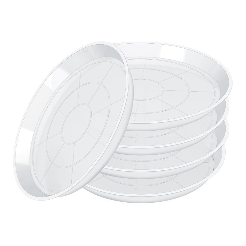 GUGEMEI Plant Saucers 3 4 5 6 7 8 9 10 11 12 14 Inch, 5 Pack Clear Plastic Plant Trays for Pots, Durable Plant Water Catcher Tray for Indoors Outdoors (6", Clear) - Image 1
