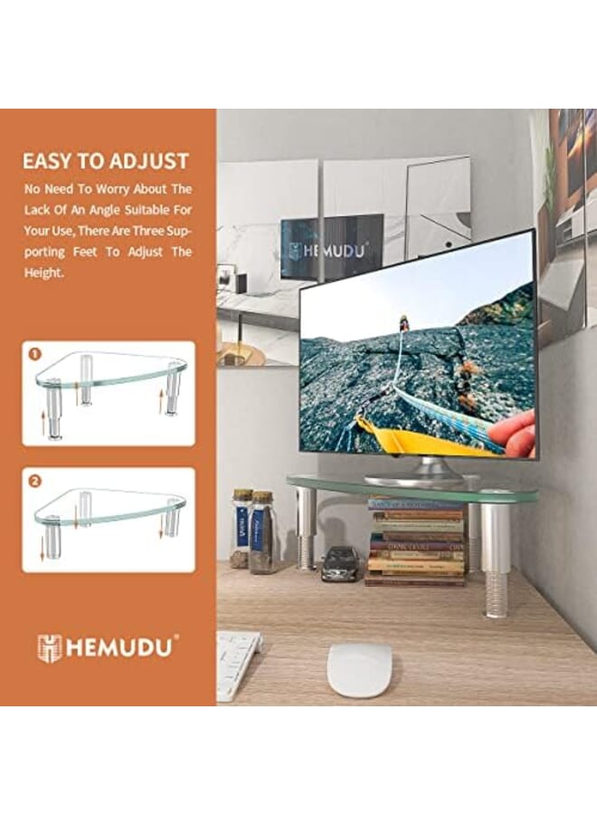 Computer Monitor Stand Riser Triangle Save Space Desktop Corner Stand For Computer Laptop Hd01T 003 - Image 4