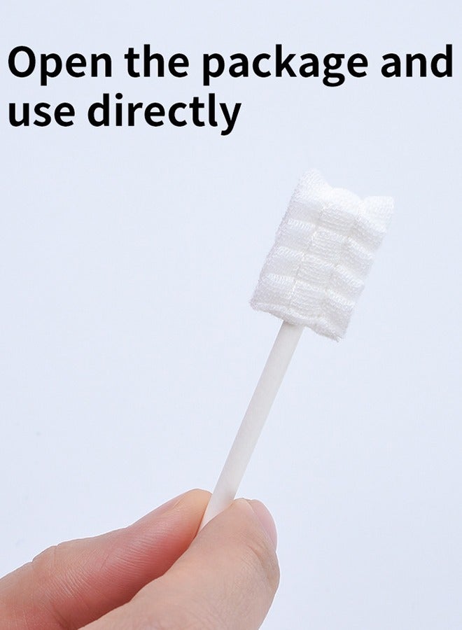 Beidile Oral Cleaner - 30 Pieces Disposable Baby Tongue And Oral Cleaning Cotton Swabs With Gauze Head Oral Cleaner 0-1 Year Old Baby Teeth Brush Infant Tongue Washing  - Image 2