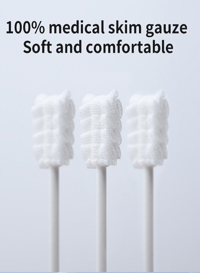 Beidile Oral Cleaner - 30 Pieces Disposable Baby Tongue And Oral Cleaning Cotton Swabs With Gauze Head Oral Cleaner 0-1 Year Old Baby Teeth Brush Infant Tongue Washing  - Image 5