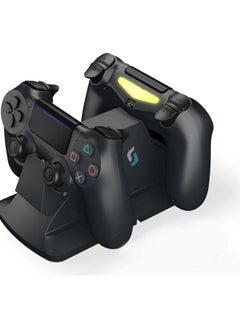 Sliq Gaming PS4 Controller Charging Station With QPower AC Adapter Fully Charged Within 1 Hour Global Voltage 100240V Black