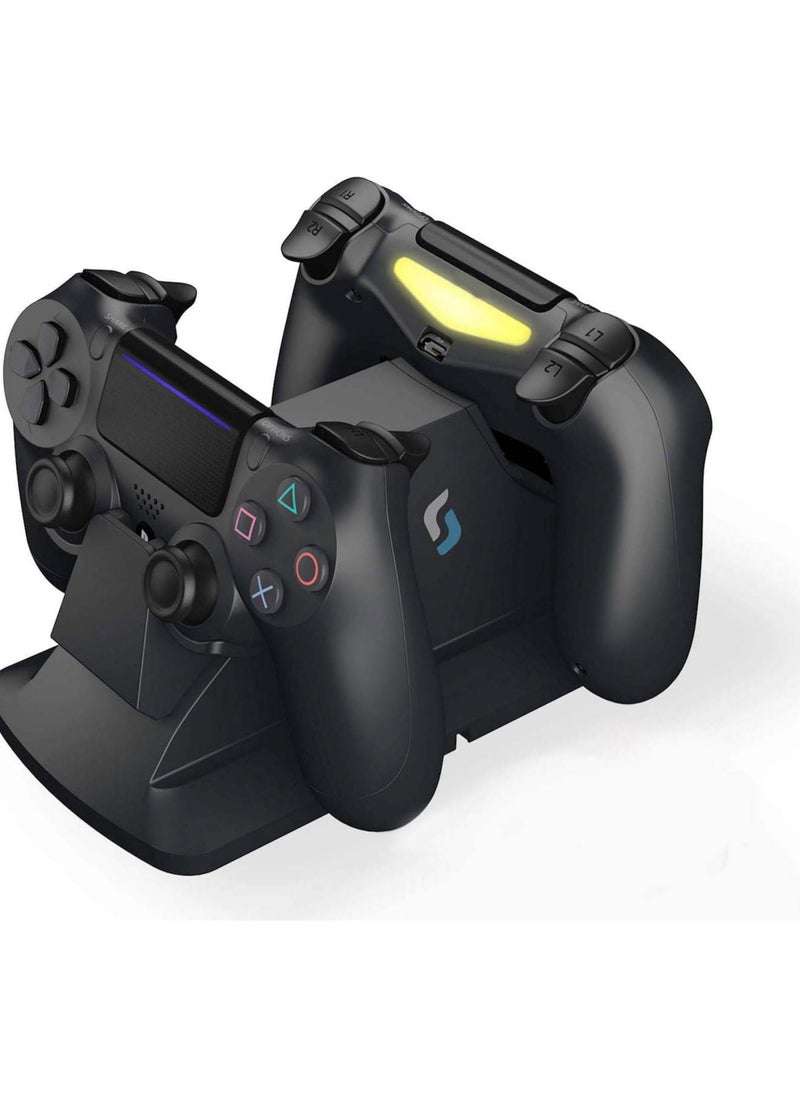 Generic - Sliq Gaming PS4 Controller Charging Station With QPower AC Adapter Fully Charged Within 1 Hour Global Voltage 100240V Black - Image 1