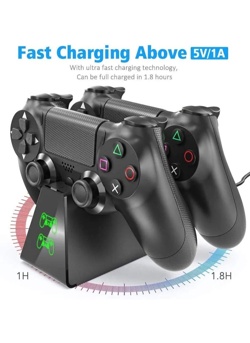 Generic - Sliq Gaming PS4 Controller Charging Station With QPower AC Adapter Fully Charged Within 1 Hour Global Voltage 100240V Black - Image 1