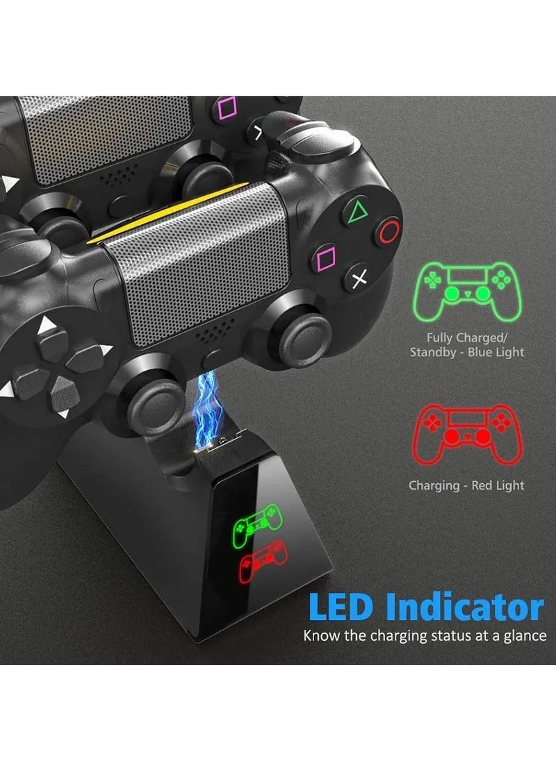 Generic - Sliq Gaming PS4 Controller Charging Station With QPower AC Adapter Fully Charged Within 1 Hour Global Voltage 100240V Black - Image 1