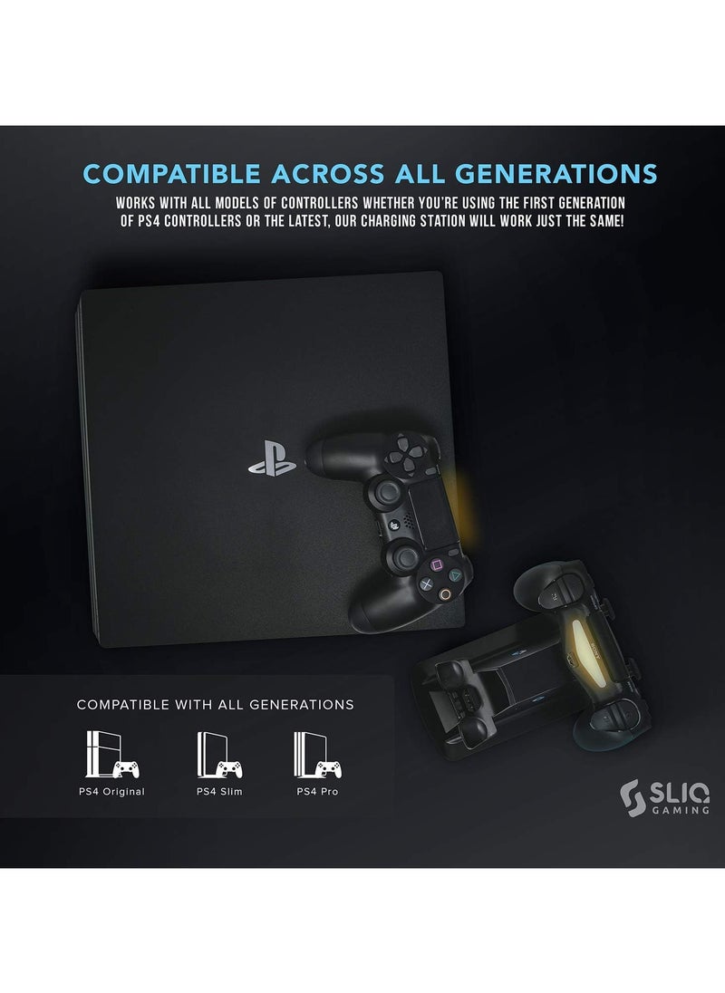 Generic - Sliq Gaming PS4 Controller Charging Station With QPower AC Adapter Fully Charged Within 1 Hour Global Voltage 100240V Black - Image 1