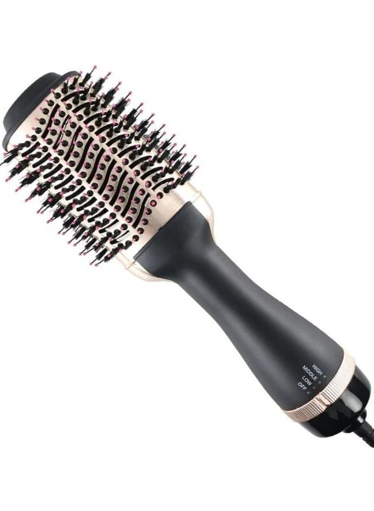 D L C Thermal Hair Dryer Brush 1200W Hot Air Styling Comb with 360 Degree Swivel Cord Ceramic Coating for Straight and Curly Hair - Image 1