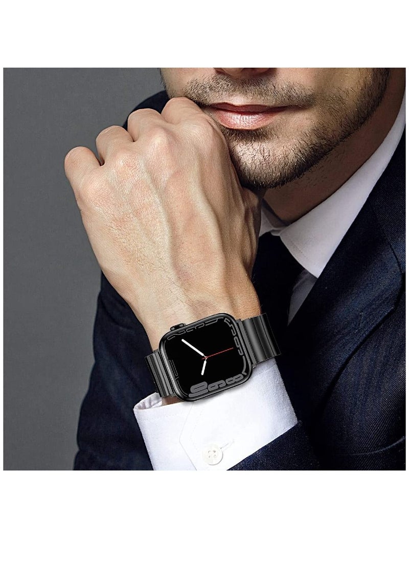 miYou Bluetooth Call Magnetic Stainless Steel Men Sports Fitness Tracker IP67 Waterproof Smartwatch For IOS Android - Black/Black  - Image 4