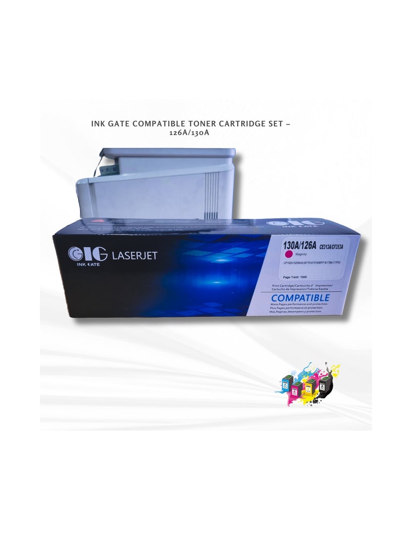 IG Compatible Magenta Toner Cartridge – 130A / 126A / CE313A / CF353A – For HP CP1025, MFP M176, M177 and Canon LBP7010C, LBP7018C – Up to 1000 Pages - Image 1