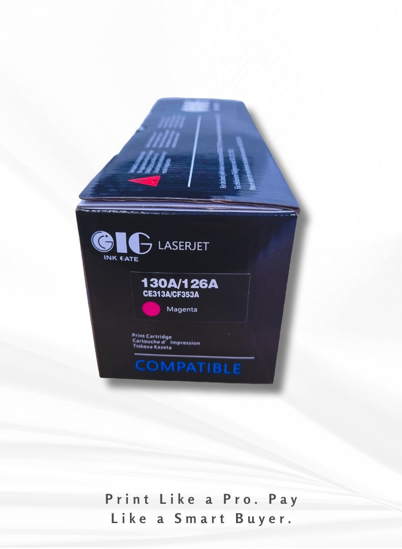 IG Compatible Magenta Toner Cartridge – 130A / 126A / CE313A / CF353A – For HP CP1025, MFP M176, M177 and Canon LBP7010C, LBP7018C – Up to 1000 Pages - Image 3