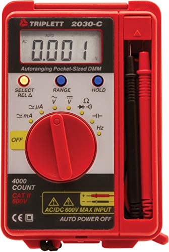 Triplett 2030 Pocket-Sized 4000 Count Digital Multimeter - AC/DC Voltage, AC/DC Current, Resistance, Frequency, Capacitance, Continuity, and Diode Check - Image 2