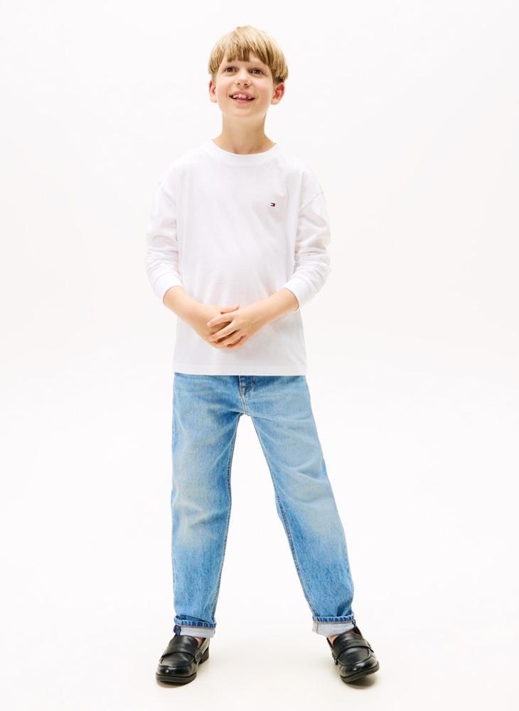 تومي هيلفيغر تيشيرت أساسي برقبة دائرية للأطفال - Image 4