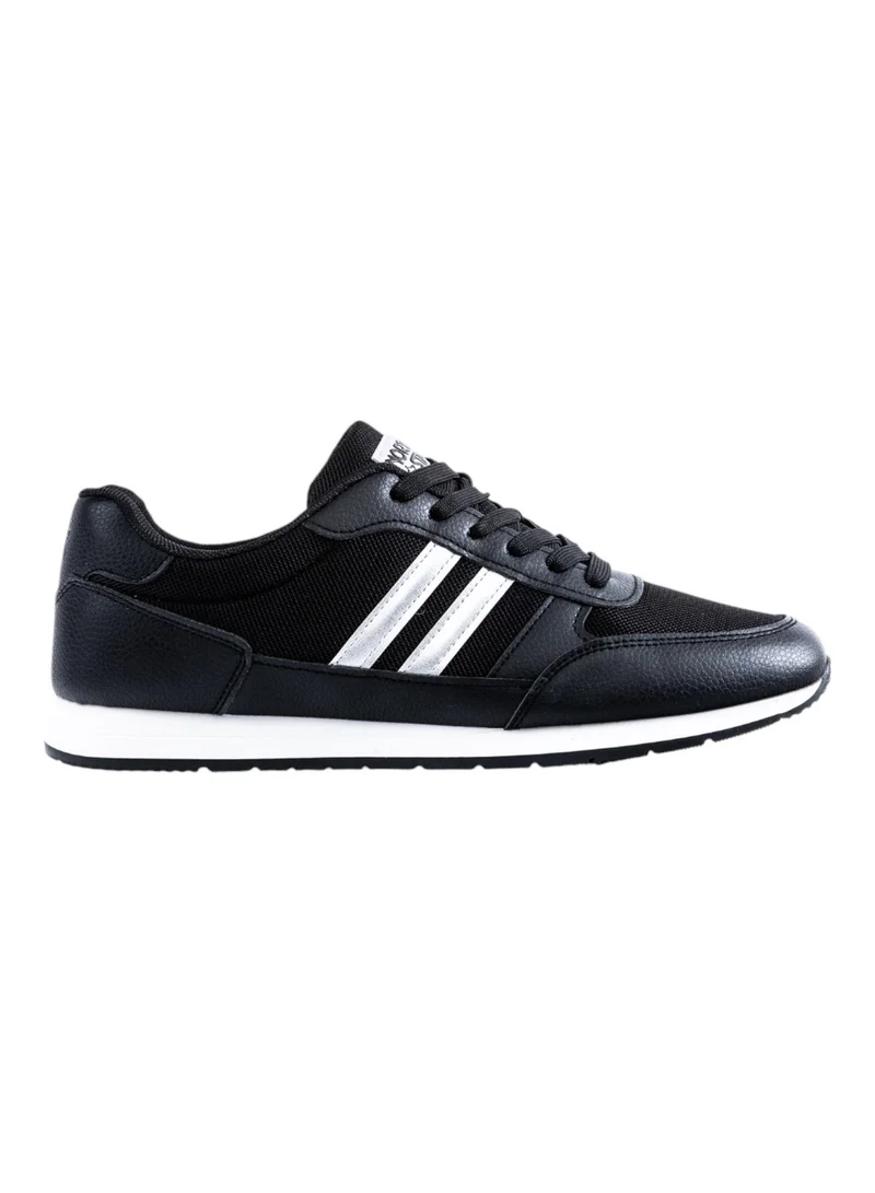 Bata Striped Lace-Up Low Top Sneakers