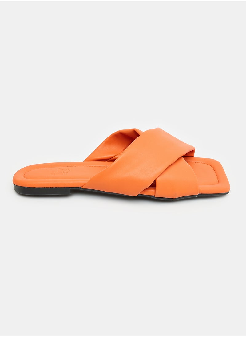 Wide Cross Strap Slippers