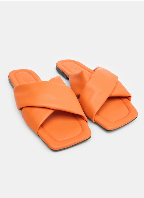 Wide Cross Strap Slippers