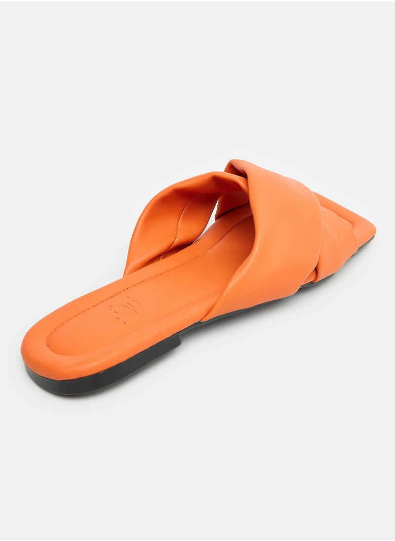Wide Cross Strap Slippers