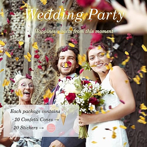 Koceko 2 QT Mix Biodegradable Flower Petals Confetti, 20+ Cups of Dried Roses & Eucalyptus Leaves, Real Petals for Wedding Parties Romantic Gifts, Flower Girl Bridal - Image 2