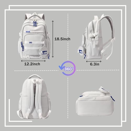 Armbq Kids Backpack for Girls - Aesthetic School Backpack for Teens & Elementary Students - Pink Bookbag - Image 3