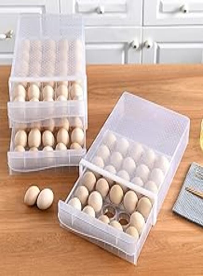 PRIME SHOP - Egg Storage Drawers (2 Mesh Drawers) Capacity 60 Eggs - Premium Quality Egg Holder 2024 Models - Egg Storage Box for Kitchen and Refrigerator