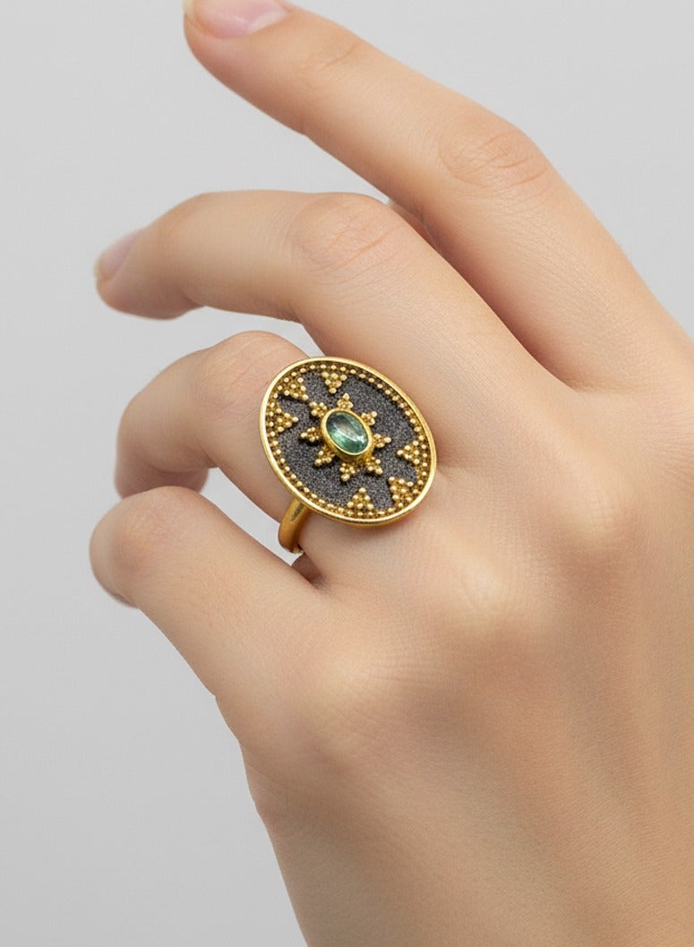 بي تي سي إيلا - خاتم فضة مطلي بالذهب (SIL0536) - Image 1