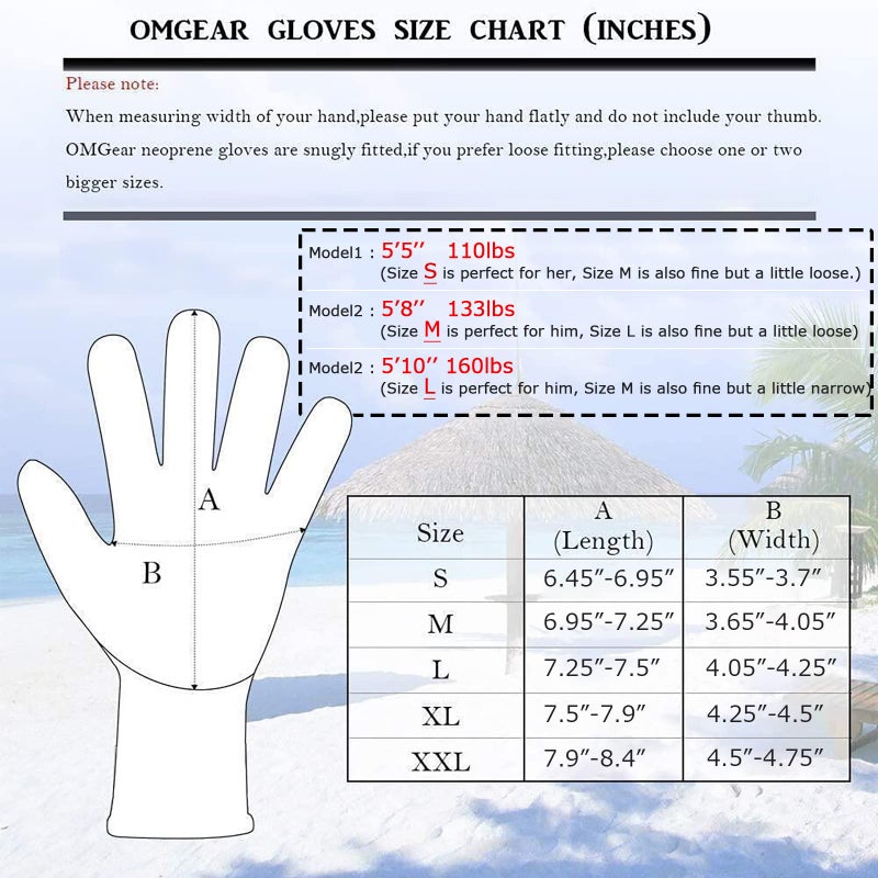 OMGear Neoprene Gloves Diving Wetsuit Gloves 3mm 5mm Glued Anti-Slip Flexible Thermal with Adjustable Waist Strap for Snorkeling Scuba Diving Surfing Kayaking Rafting Spearfishing Sailing (5mm BK, L) - Image 5
