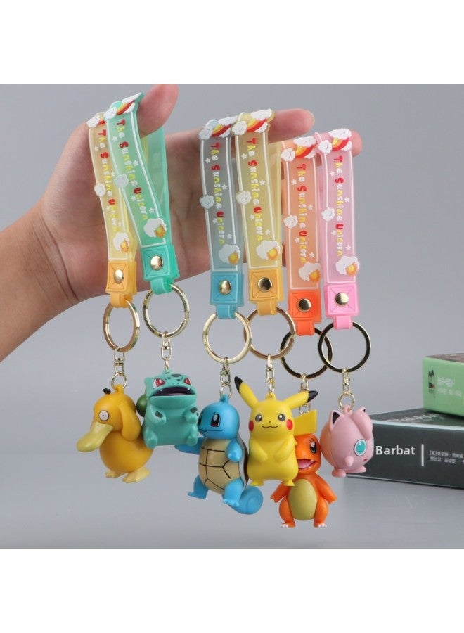 Blind Box 6 Love Sleeping Pikachu Keda Duck Pokemon Pokemon Hand Ornaments-Color:6 Types Of Magical Keychains In Bag [shoot In Multiples Of 6  - Image 3