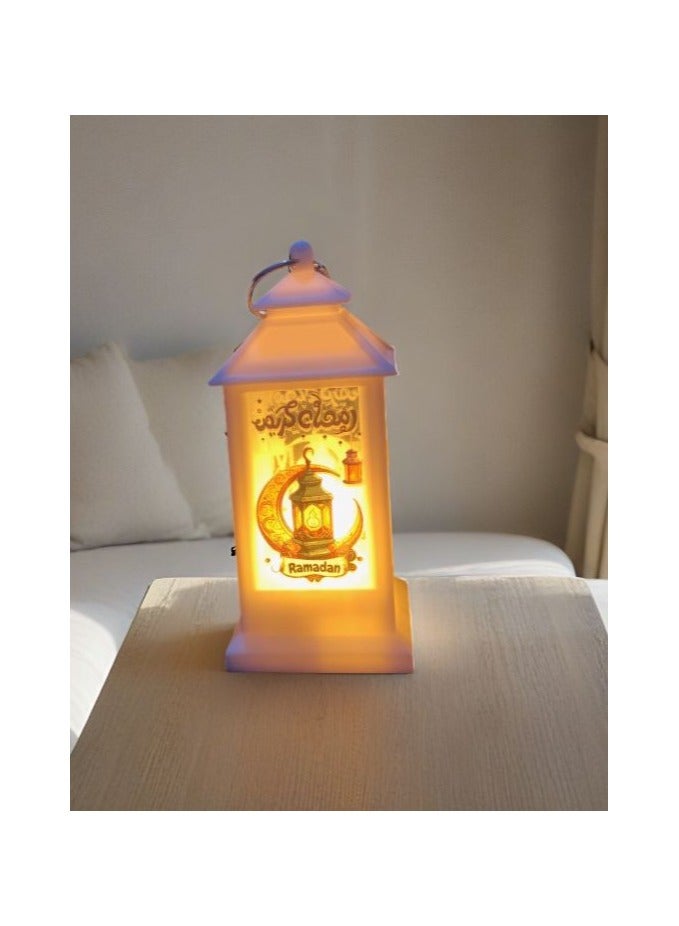 Ramadan Lamp LED Light, Lantern Lamp (White and Black Length 9cm Ramadan Shapes Medallion - Image 2