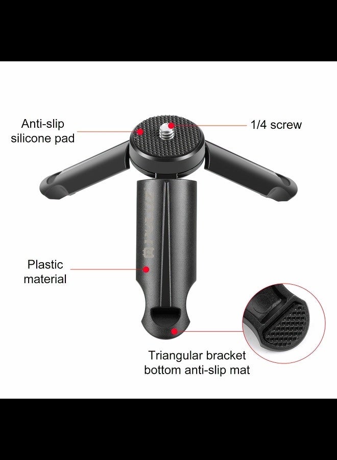 PULUZ Desktop Tripod Phone Lazy Stand Folding Anti Slip Design Compatible With 1/4 Screw Mouth (Black)  - Image 3