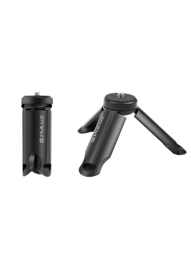 PULUZ Desktop Tripod Phone Lazy Stand Folding Anti Slip Design Compatible With 1/4 Screw Mouth (Black)  - Image 1