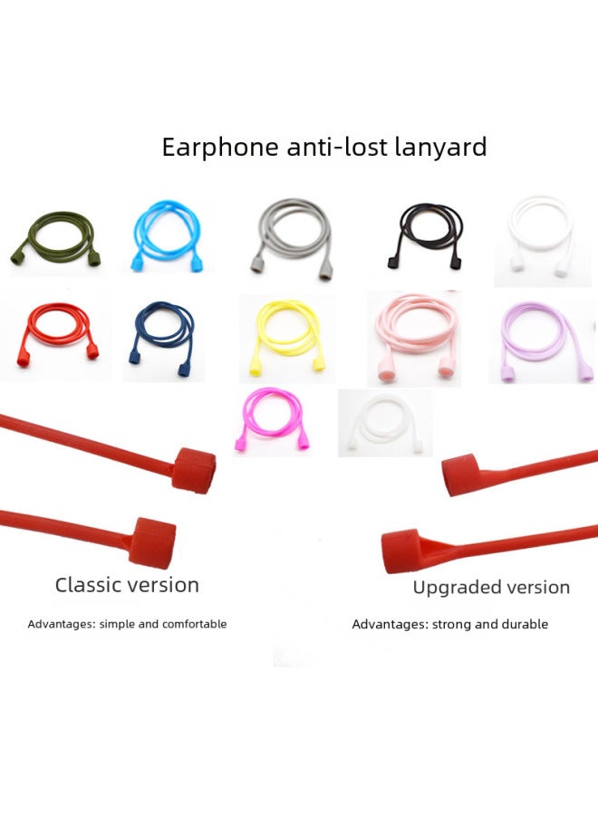 For Apple Airpods Pro23 Headset Anti-Lost Rope Xiaomi Huawei Glory Wireless Headset Silicone Lanyard-Color:White-Model:Apple Wireless Headphones