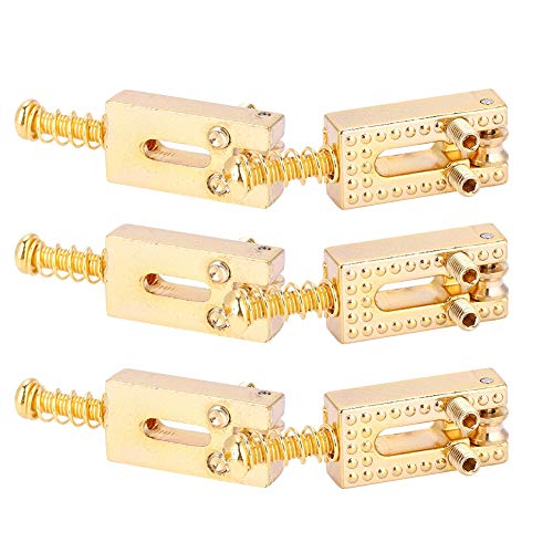 Dilwe Saddle for Electric Guitar, 6 Roller Bridge Saddles for Electric Guitar 4 colors(Gold) - Image 5
