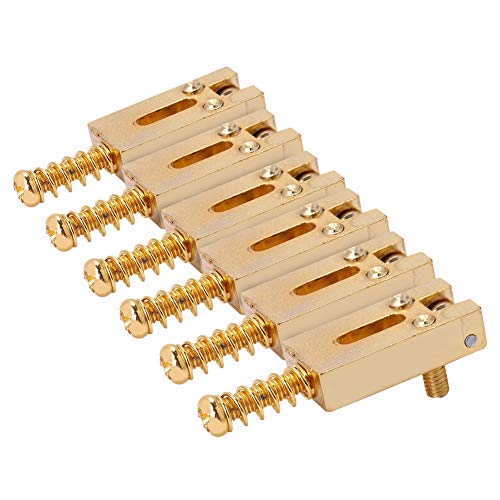 Dilwe Saddle for Electric Guitar, 6 Roller Bridge Saddles for Electric Guitar 4 colors(Gold) - Image 4