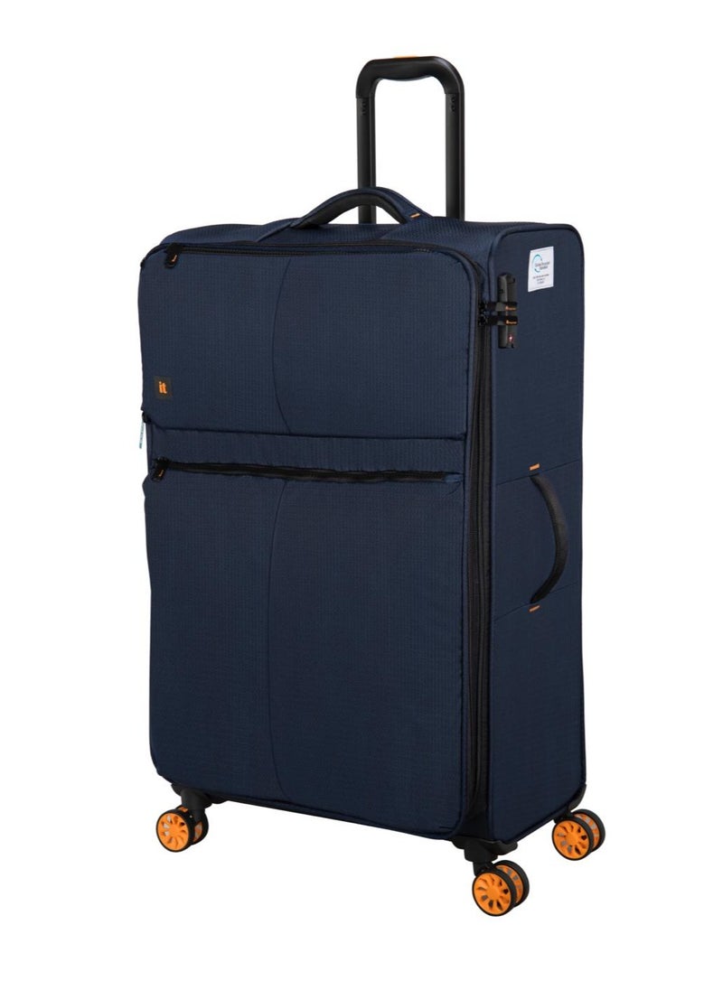 it Luggage it luggage Lykke, Unisex ECO Polyester Material Soft Case Luggage, 8 x 360 degree Spinner Wheels, Expandable Trolley Bag, Telescopic Handle, TSA Type lock, 12-2644E08, Size 26 inches, Color Navy  - Image 1