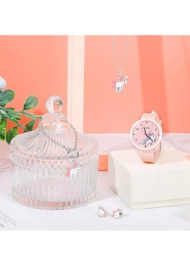 Kids Unicorn Watch, Waterproof Toddler Digital Watch, Cartoon Wrist Watches Necklace Bracelet Earrings to School Gift Birthday Gift for 3 to 10 Year Girls - Image 4
