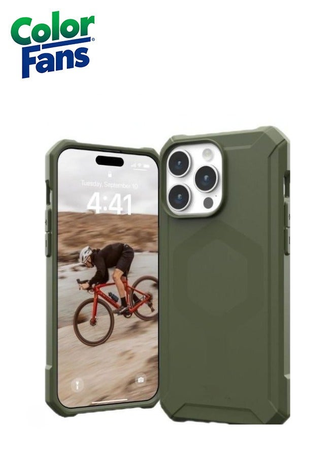 كولور فانس جراب Essential Armor MagFit لهاتف آيفون 15 برو - غطاء واقٍ قوي - زيتوني - Image 1