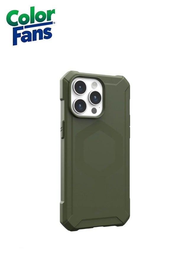 كولور فانس جراب Essential Armor MagFit لهاتف آيفون 15 برو - غطاء واقٍ قوي - زيتوني - Image 2