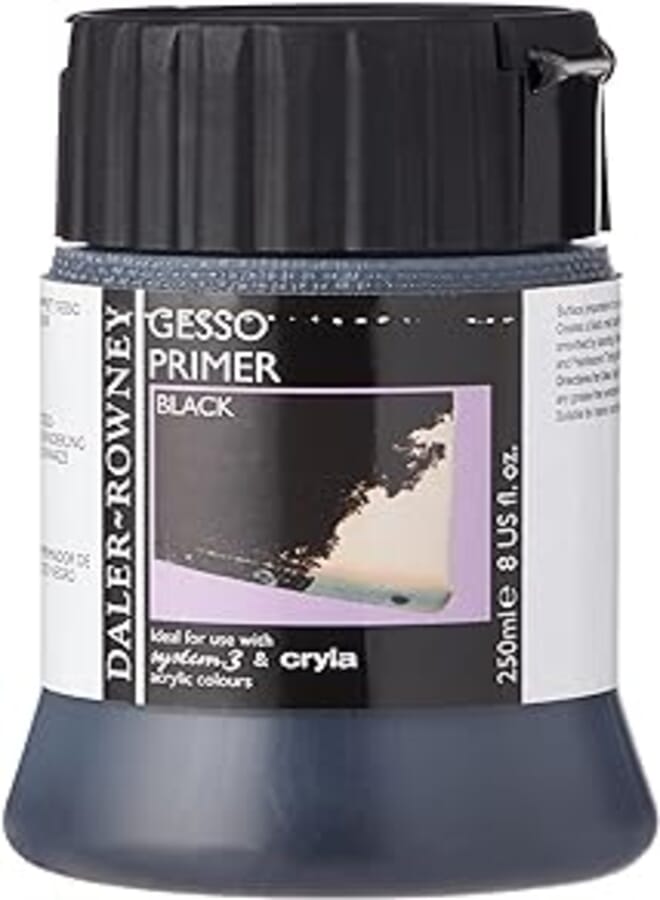 Daler-Rowney Acrylic Color Gesso Primer, 250 ml - Black
