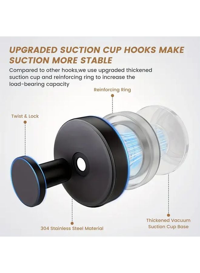 Stainless Steel Suction Cup Hooks 2pcs Strong Adhesive For Bathroom Kitchen Storage - Image 4