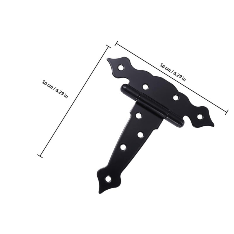 Heavy Duty 5 Inch T Strap Hinge For Wooden Barn And Shed Doors Black Steel Outdoor - Image 3