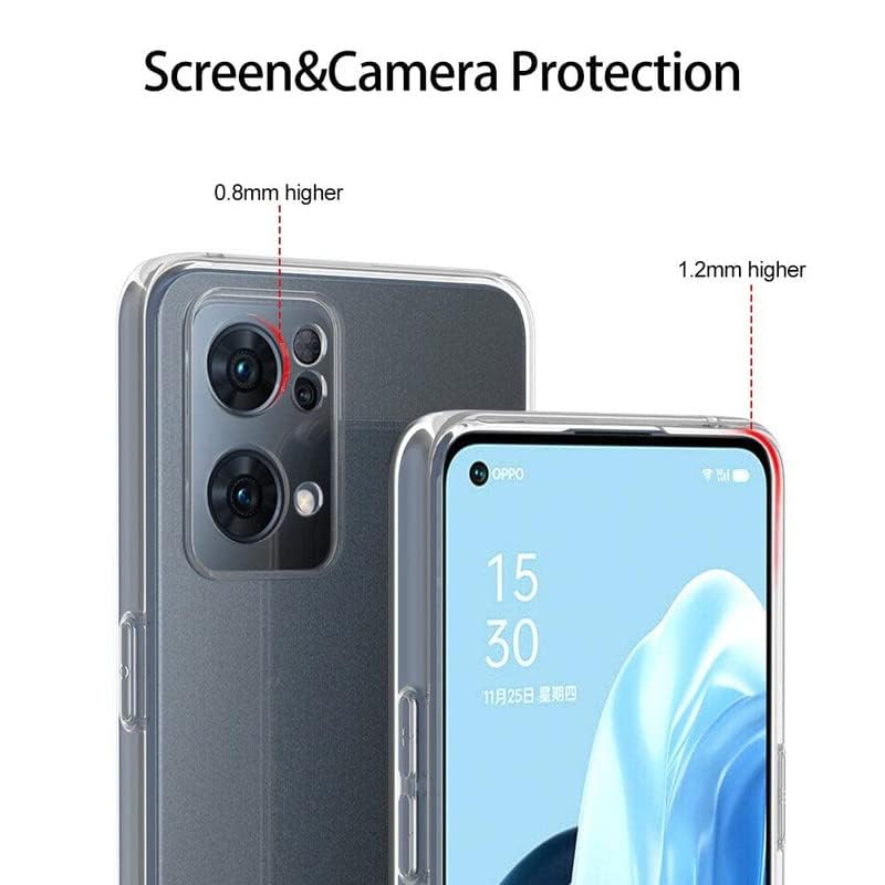Nishtech غطاء خلفي شفاف هجين ناعم رفيع مضاد للغبار لجهاز أوبو رينو 7 برو 5G مع حماية الكاميرا - Image 2