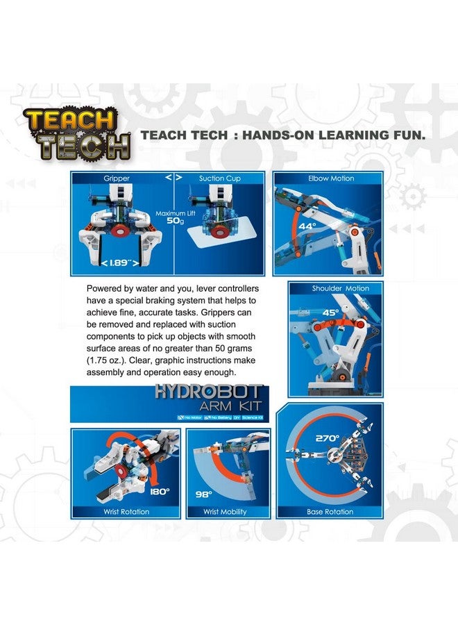 إلينكو مجموعة ذراع الروبوت الهيدروليكي، مجموعة هيدروليكية، لعبة بناء العلوم والتكنولوجيا والهندسة والرياضيات للأطفال من سن ١٢ عامًا فما فوق - Image 3