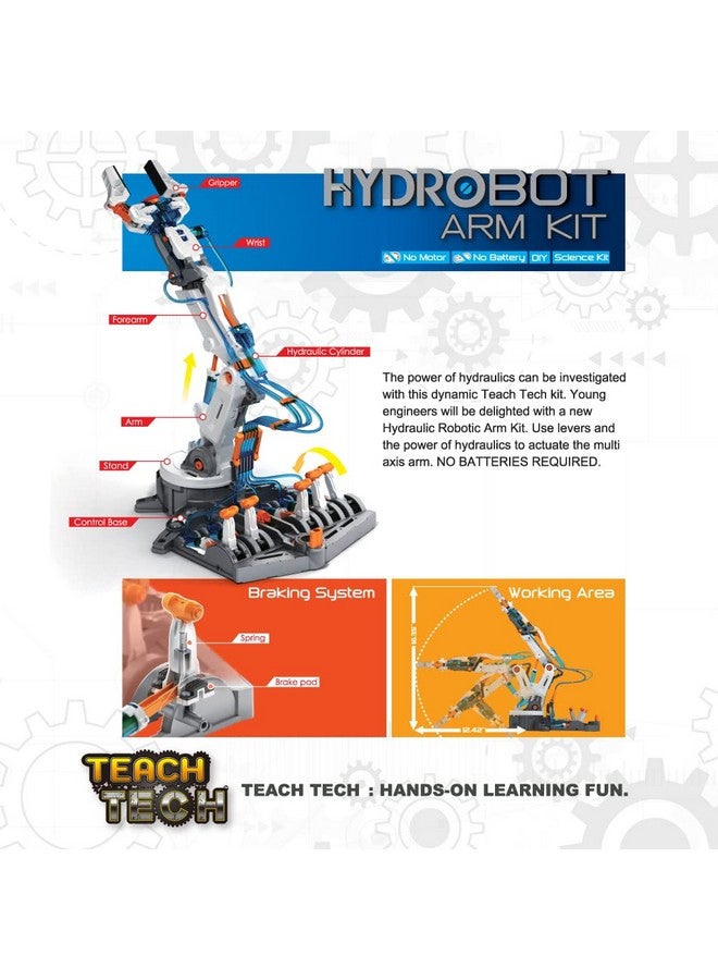 إلينكو مجموعة ذراع الروبوت الهيدروليكي، مجموعة هيدروليكية، لعبة بناء العلوم والتكنولوجيا والهندسة والرياضيات للأطفال من سن ١٢ عامًا فما فوق - Image 2