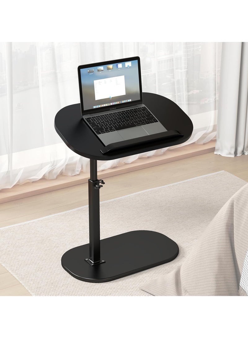 انسجام طاولة جانبية على شكل حرف C قابلة لتعديل الارتفاع، تدور بزاوية 360 درجة، وطاولة جانبية على شكل حرف C قابلة للفتح والإغلاق، وطاولات جانبية متحركة على شكل حرف C، وحامل كمبيوتر محمول على شكل حرف C، وطاولة قهوة لسرير الأريكة، وطاولة صينية تلفزيون صغيرة لغرفة المعيشة وغرفة النوم - Image 1