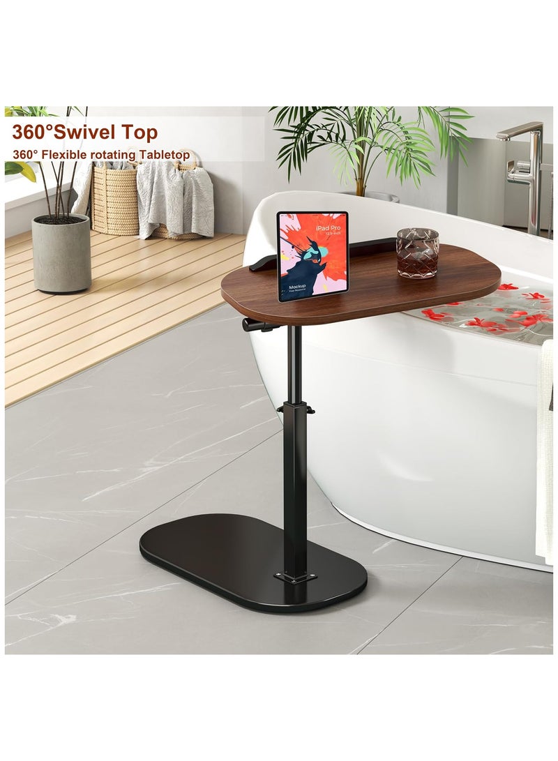 انسجام طاولة جانبية على شكل حرف C قابلة لتعديل الارتفاع، تدور بزاوية 360 درجة، وطاولة جانبية على شكل حرف C قابلة للفتح والإغلاق، وطاولات جانبية متحركة على شكل حرف C، وحامل كمبيوتر محمول على شكل حرف C، وطاولة قهوة لسرير الأريكة، وطاولة صينية تلفزيون صغيرة لغرفة المعيشة وغرفة النوم - Image 4